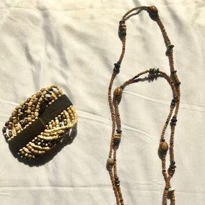 Stretchy bracelet and extra long necklace